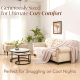 Unboxme Sweet Dreams Cloud Wrap - Ultra Soft & Cozy Stone-Colored Throw Blanket, 54" x 72" Warm Couch Blanket