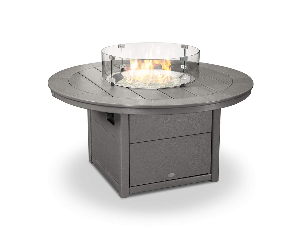 Polywood® Round 48" Fire Pit Table (White)