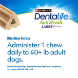 Purina DentaLife ActivFresh Chicken Flavor Large Breed Adult Dog Dental Chews - 21 ct. Pouch