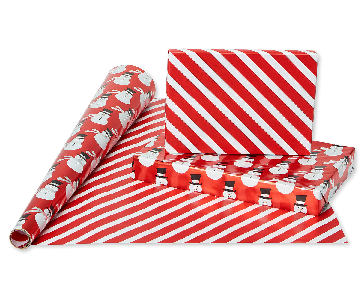 American Greetings 120 sq. ft. Pink Christmas Wrapping Paper Set, Red and Pink (4 Rolls 30 in. x 12 ft., 7 Bows, 30 Gift Tags)