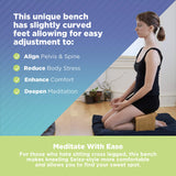 Bamboo Meditation Kneeling Bench - Best Design - New Magnetic Attached Legs - Portable - Ergonomic