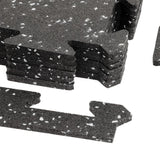 Xspec 8mm (5/16") Heavy Duty All Rubber Gym Mat Flooring Interlocking Rubber Tile, Made in USA, Grey/Black or Blue/Black, 24"X24"X0.3" (6-Pack, 24 sq. ft. Total)
