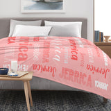 Custom Blanket with Name, Soft Cozy Personalized Name Blankets for Kids, Girls, Boys, Adults, Customized Christmas Blanket for Women, Men, Newborn, New Mom, Red Colors, Made in USA