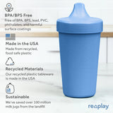 Re-Play Made in USA 10 Oz. Sippy Cups for Toddlers, Pack of 4 - Reusable Spill Proof Cups for Kids, Dishwasher/Microwave Safe - Hard Spout Sippy Cups for Toddlers 3.13" x 6.25", Desert Roses