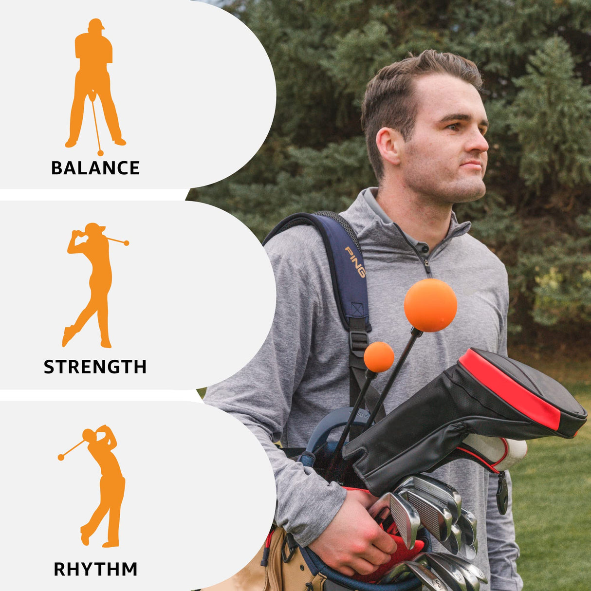 Orange Whip Distance Duo Patented & Made in USA- Lightspeed + Golf Swing Trainer Set *Made in USA*