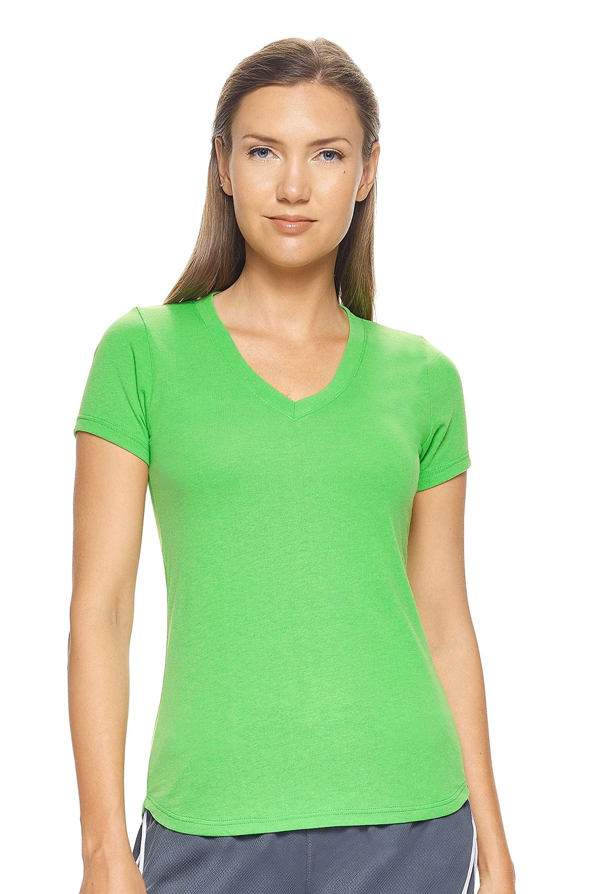 Expert Brand USA-Made Women's TriTec Performance Activewear Deep V-Neck T-Shirt