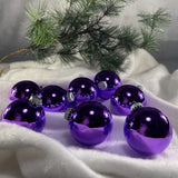 Glass Christmas Tree Ornaments - 67mm / 2.63" [8 Pieces] Designer Balls from Christmas By Krebs Seamless Hanging Holiday Decor (Snow White with Silver Caps)