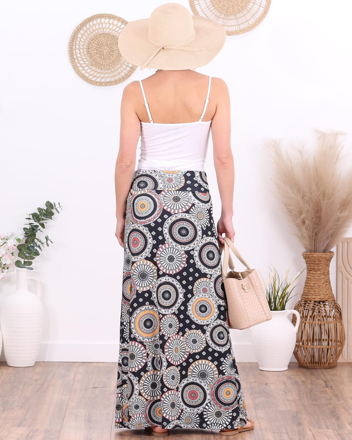 Popana Womens Long Maxi Skirt - Made in USA Long Skirts for Women Trendy - Casual Convertible Sundress Plus Size Maxi Skirt