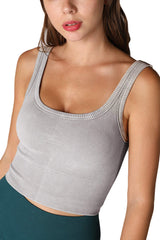 NIKIBIKI Women Seamless Vintage Chevron Ribbed Crop Top, Made in U.S.A, One Size