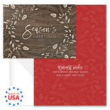 Painted Kraft Style Holiday Cards / 24 Modern Christmas Note Cards With White Envelopes / 4 5/8" x 6 1/4" Illustrated Faux Kraft Greeting Cards / 6 Cheery Winter Designs/Made In The USA