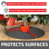 Drymate Christmas Tree Stand Mat (28”), Protects Floors from Spills and Scratches, Absorbent, Waterproof, Machine Washable, Durable, (Made in The USA)(Holiday Sprinkled Spruce)