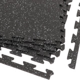 Xspec 8mm (5/16") Heavy Duty All Rubber Gym Mat Flooring Interlocking Rubber Tile, Made in USA, Grey/Black or Blue/Black, 24"X24"X0.3" (4-Pack, 16 sq. ft. Total)