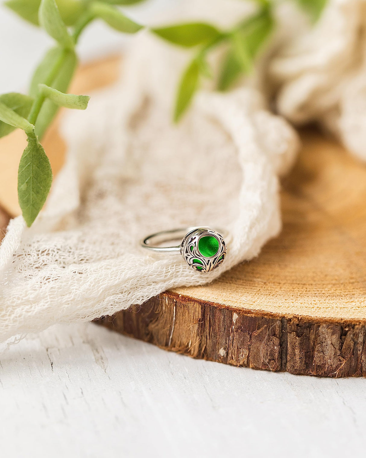 Bottled Up Designs Handmade Vintage Lace Adjustable Ring, Recycled Bottle Glass, Sterling Silver, Eco Friendly, Made in USA, Birthday Gifts, Mothers Day, Women, Anniversary (Mason Jar (Aqua))