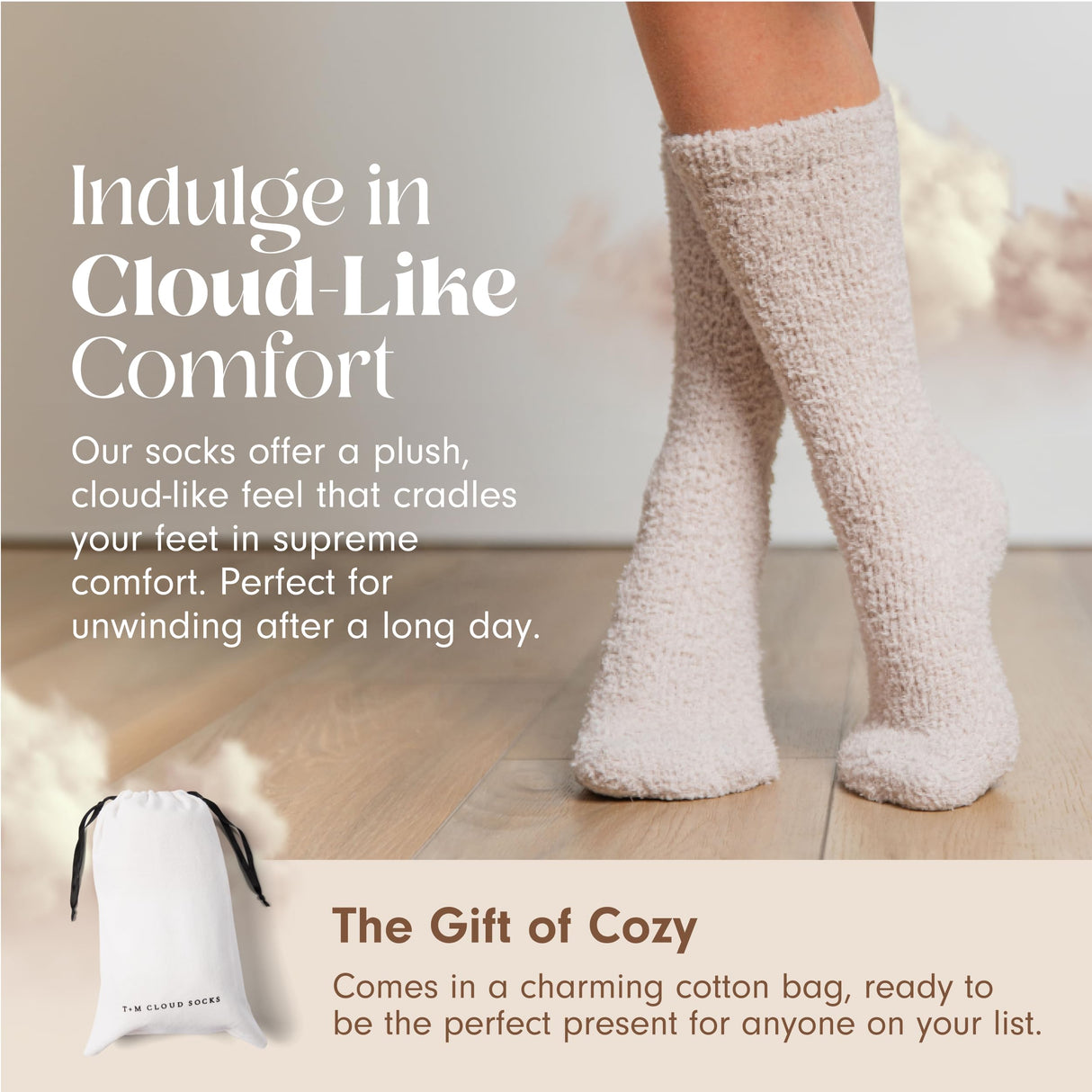 Unboxme Gifts Warm & Cozy Ultra-Luxe Cloud Sock for Women & Men - Super Soft Luxurious Fabric Sleep Socks