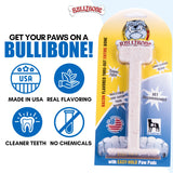 Bullibone Nylon Dog Chew Toy Nylon Bone - Improves Dental Hygiene, Easy to Grip Bottom, and Permeated with Flavor (Bacon, Large - 2 Pack)