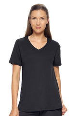 Expert Brand USA-Made Women's MoCA Cotton Blend V Neck T-Shirt