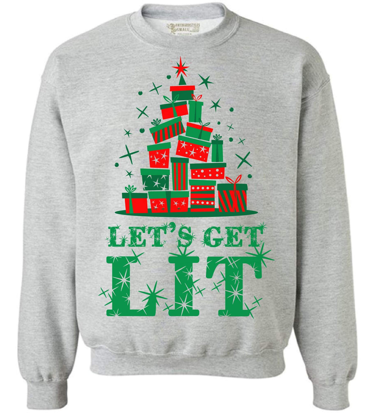 Awkward Styles Let's Get Lit Ugly Christmas Sweater - Xmas Lighting Theme Holiday Season Sweatshirt for Men Women