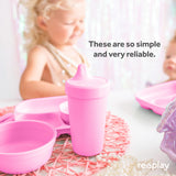 Re-Play Made in USA 10 Oz. Sippy Cups for Toddlers, Pack of 4 - Reusable Spill Proof Cups for Kids, Dishwasher/Microwave Safe - Hard Spout Sippy Cups for Toddlers 3.13" x 6.25", Desert Roses