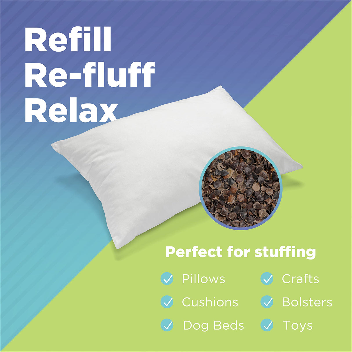 Bean Products Organic Millet Hulls | 100% Organically Grown in The USA | Great for Filling Pillows, Yoga Bolsters, Cushions & More | Chemical Free and Hypoallergenic | 5lbs