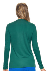 Expert Brand USA-Made Women's Drimax Dry Fit V Neck Athletic Long Sleeve