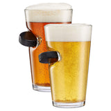 BenShot Hockey Puck Pint Glass - 16oz | Made in the USA [Set of 2]