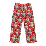 Merry Christmas Santa Trump Drawstring Holiday Polyester Made in U.S.A. Custom Made Men's Comfy Pajama Pants (AOP)