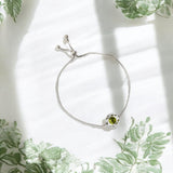 Bottled Up Designs Handmade Vintage Lace Adjustable Slider Bracelet, Recycled Glass, Sterling Silver, Eco Friendly, Made in USA, Birthday Gifts, Mothers Day, Women (Olive Wine Bottle)