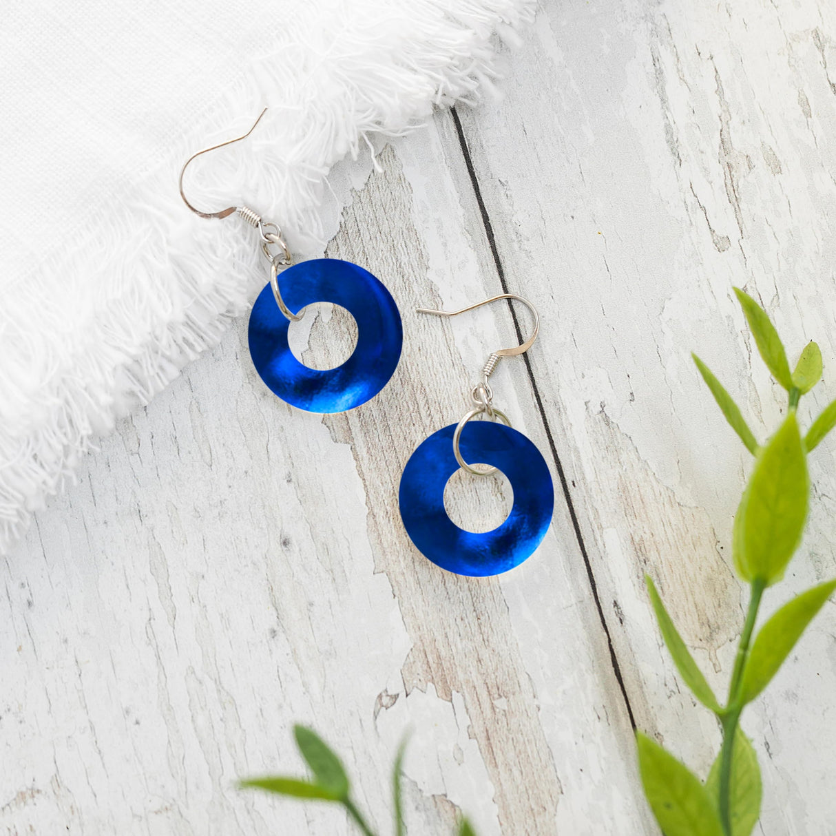 Bottled Up Designs Handmade Glass Hoop Earrings, Recycled Vintage Glass, Sterling Silver, Eco Friendly, Made in USA, Mothers Day, Women, Anniversary (Red 1940s Beer Bottle)