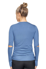 Expert Brand USA-Made Women's MoCA Cotton Blend Long Sleeve V-Neck Shirt
