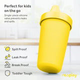 Re-Play Made in USA 10 Oz. Sippy Cups for Toddlers, Pack of 4 - Reusable Spill Proof Cups for Kids, Dishwasher/Microwave Safe - Hard Spout Sippy Cups for Toddlers 3.13" x 6.25", Desert Roses