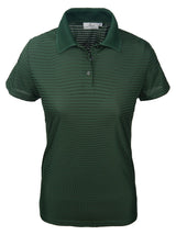 Akwa Made in USA Women's Dry Wicking Polo Shirt with Check Pattern and No-Curl Collar