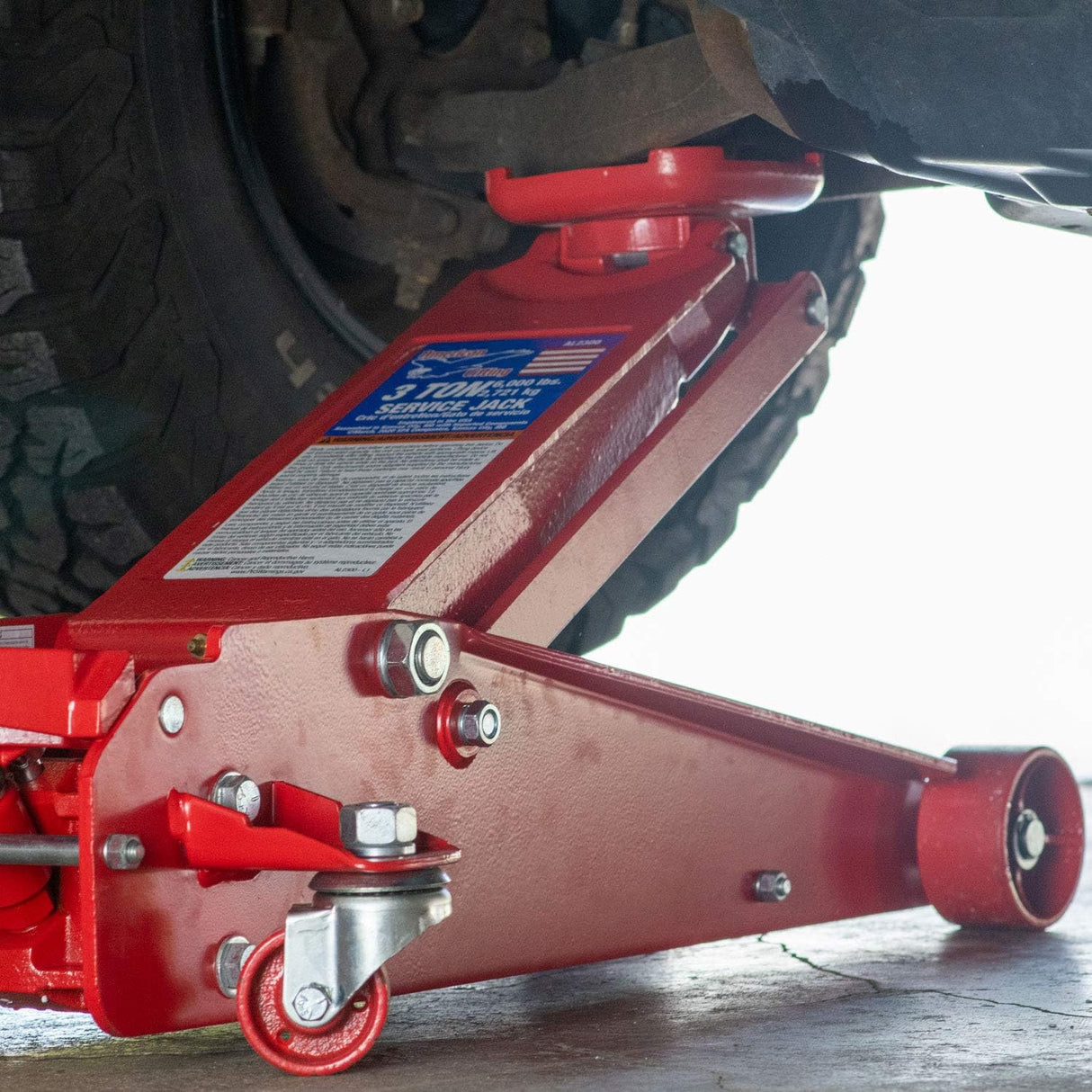 AL2300 Floor Jack 3 Ton - Professional Heavy Duty Hydraulic Car Truck SUV Service Jack, Red