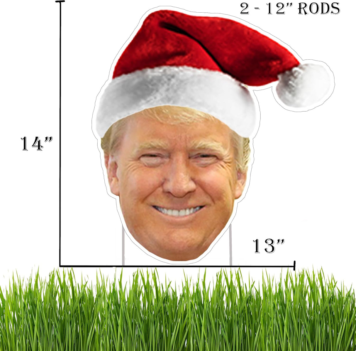 Funny Trump Santa Hat Cut Out JD Vance 2024 Yard Sign With H Stake For President Donald Trump Republican Conservative Christmas