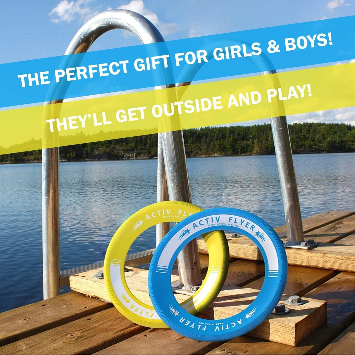 Activ Life Kid’s Flying Rings [2 Pack] They Fly Straight & Don’t Hurt! 80% Lighter Than Standard Frisbees - Replace Screen Time with Healthy Family Fun - Get Outside & Play! Proudly Made in The USA