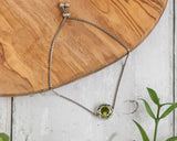 Bottled Up Designs Handmade Vintage Lace Adjustable Slider Bracelet, Recycled Glass, Sterling Silver, Eco Friendly, Made in USA, Birthday Gifts, Mothers Day, Women (Olive Wine Bottle)
