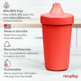 Re-Play Made in USA 10 Oz. Sippy Cups for Toddlers, Pack of 4 - Reusable Spill Proof Cups for Kids, Dishwasher/Microwave Safe - Hard Spout Sippy Cups for Toddlers 3.13" x 6.25", Desert Roses