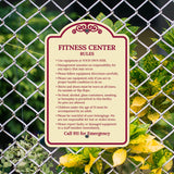 Sigo Signs, Fitness Center Rules Use Equipment at Your Own Risk Décor Sign, Green Light, 12x18 Inches, ACM, Fade Resistant, Made in USA