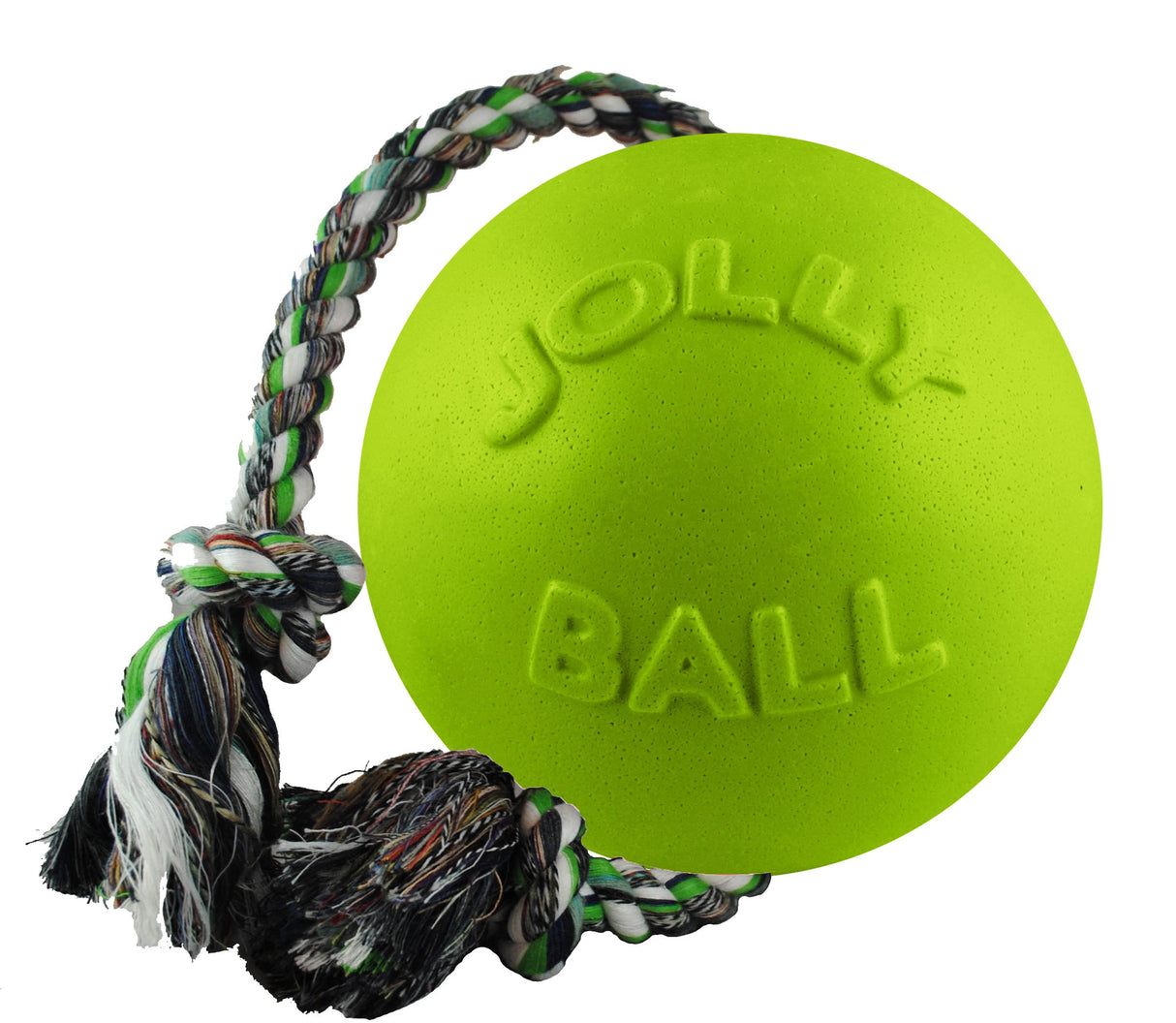 Jolly Pets Romp-n-Roll Rope and Ball Dog Toy, 8 Inches/Large, Orange