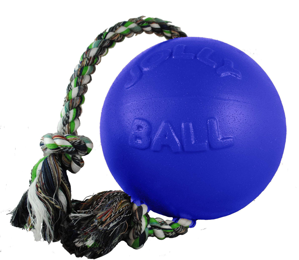 Jolly Pets Romp-n-Roll Rope and Ball Dog Toy, 8 Inches/Large, Orange