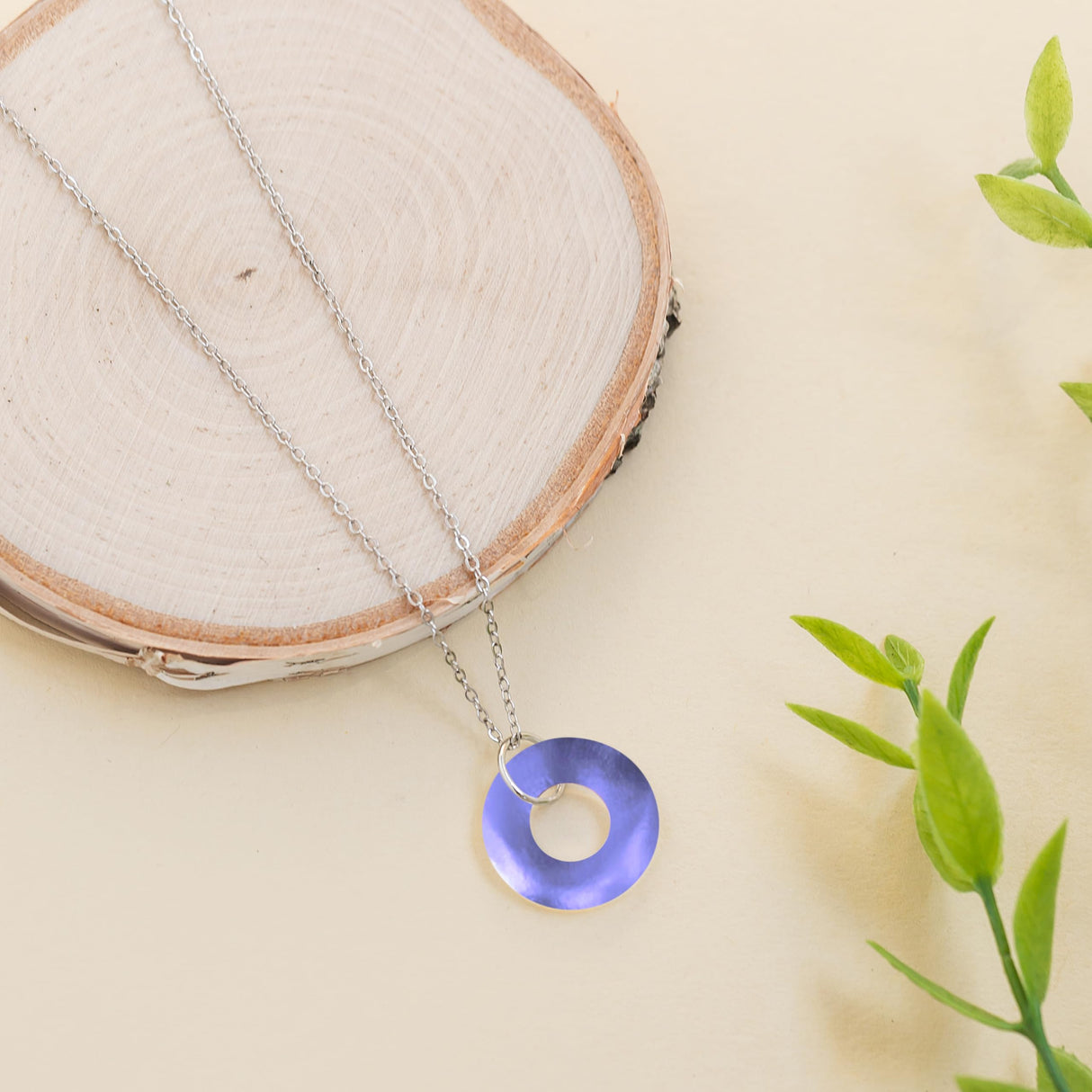 Bottled Up Designs Handmade Glass Hoop Necklace, Recycled Antique Bottles, Made in USA, Birthday Gifts, Mothers Day, Women, Anniversary (Cobalt 1960s Skin Cream Jar)