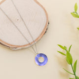 Bottled Up Designs Handmade Glass Hoop Necklace, Recycled Antique Bottles, Made in USA, Birthday Gifts, Mothers Day, Women, Anniversary (Cobalt 1960s Skin Cream Jar)