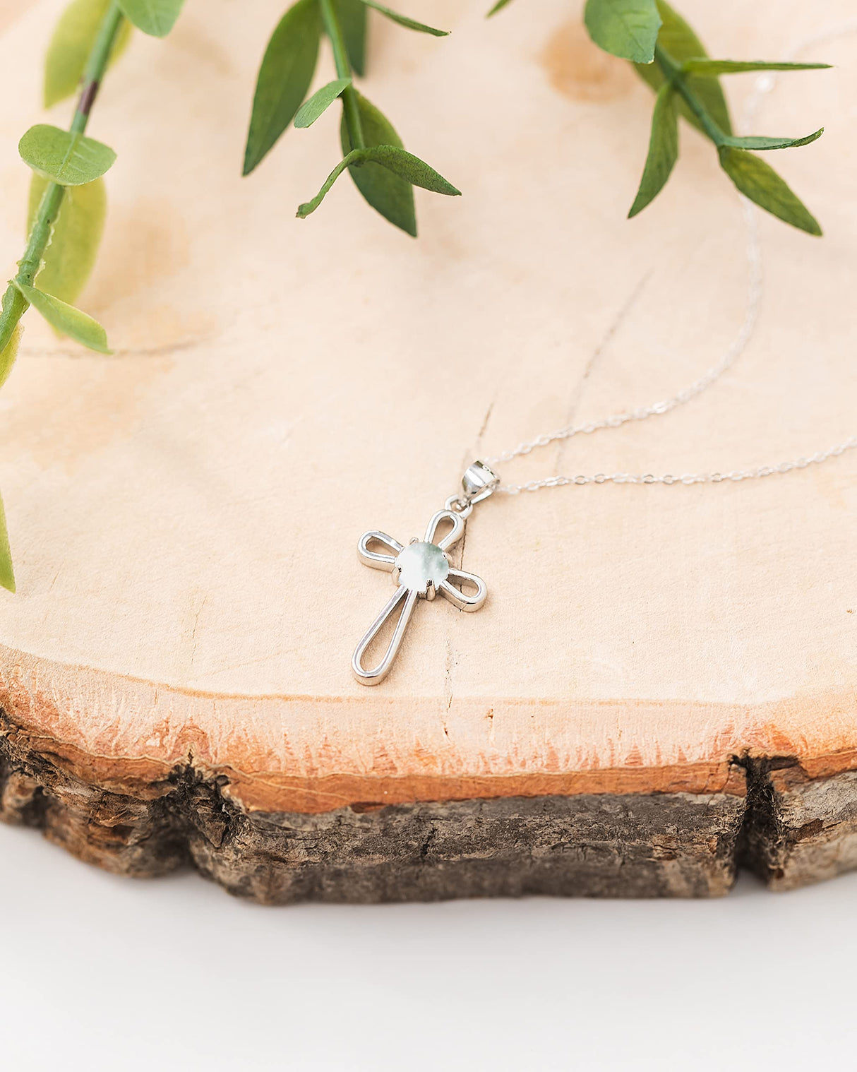 Bottled Up Designs Handmade Recycled Antique Bottles Sterling Silver At The Cross Necklace (Mason Jar Aqua)