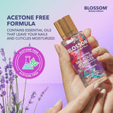 Blossom All Natural Acetone Free Nail Polish Remover, Scented, Organic Plant-Based, Vegan, Cruelty Free, Infused with Real Flowers, 2 fl. oz., Spring Bouquet
