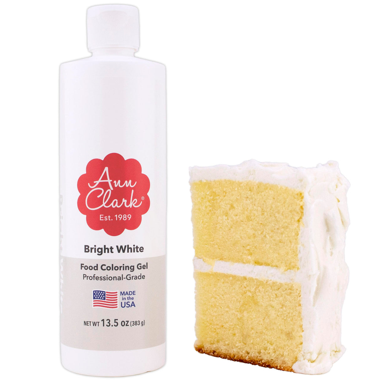 Ann Clark Bright White Food Coloring Gel Large 4.5 oz Professional Grade Made in USA