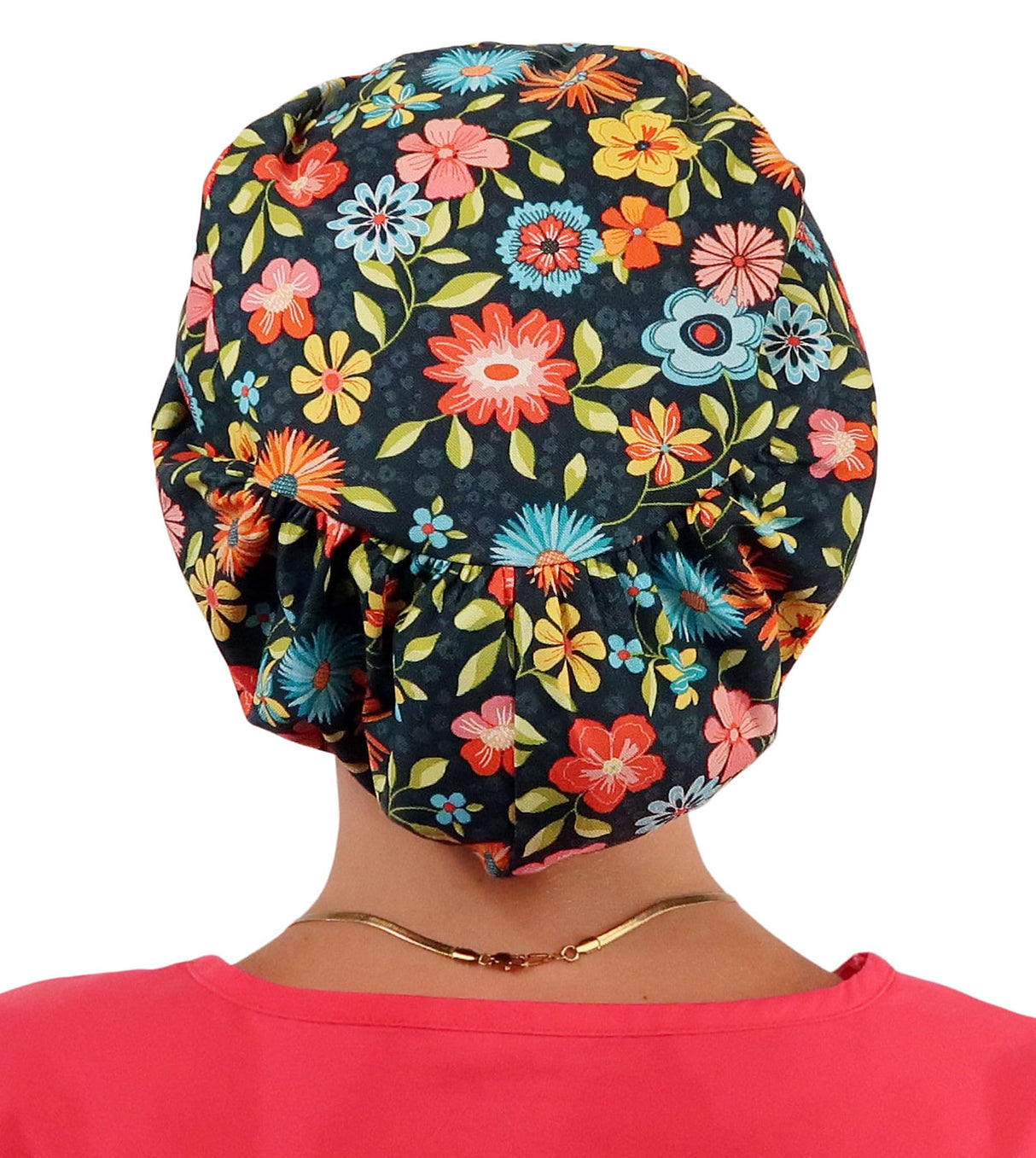 Sparkling EARTH Riley Medical Scrub Caps with Flat Front and Roomy Back - Adjustable Cord Lock Closure - Made in The USA!