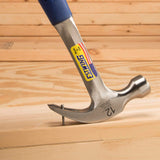ESTWING Hammer - 12 oz Curved Claw with Smooth Face & Shock Reduction Grip - E3-12C