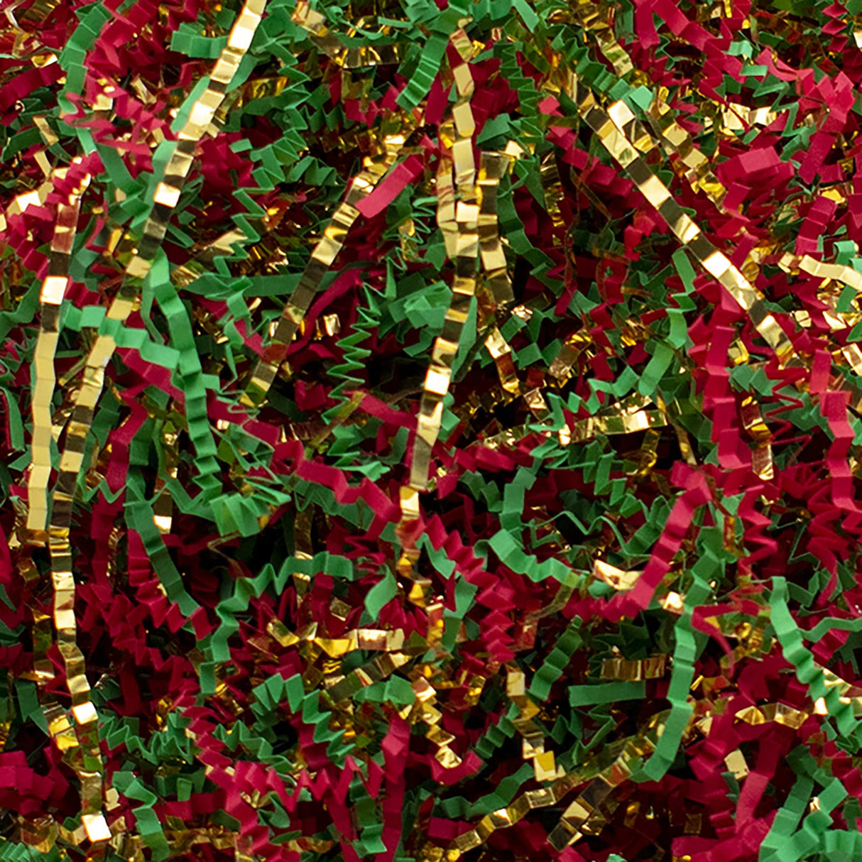 Stephanie Imports Made In USA 3-Ply Crinkle Cut Shredded Paper 2 lbs (Red & Green Christmas Mix)