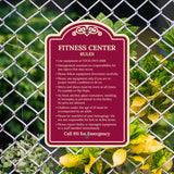 Sigo Signs, Fitness Center Rules Use Equipment at Your Own Risk Décor Sign, Green Light, 12x18 Inches, ACM, Fade Resistant, Made in USA