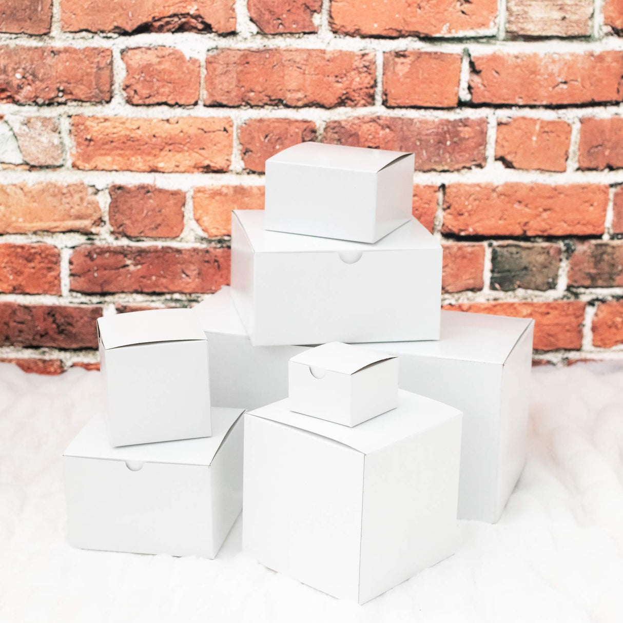 Made in USA 10-Count Recycled Brown Kraft Gift Boxes (5" X 5" X 3") with Tuck Lids for Weddings, Crafting and Baking Packaging Needs