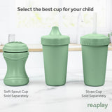 Re-Play Made in USA 10 Oz. Sippy Cups for Toddlers, Pack of 4 - Reusable Spill Proof Cups for Kids, Dishwasher/Microwave Safe - Hard Spout Sippy Cups for Toddlers 3.13" x 6.25", Desert Roses